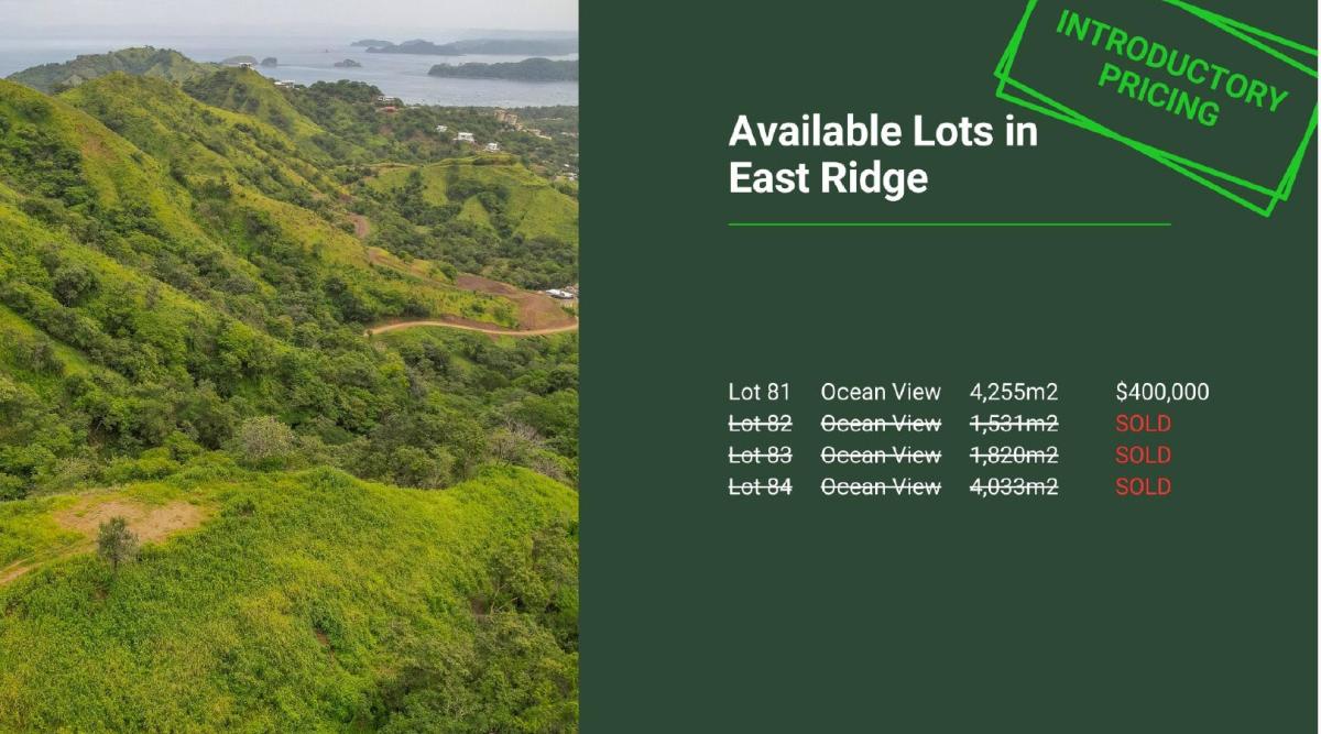 Monte Mar available lots in east ridge