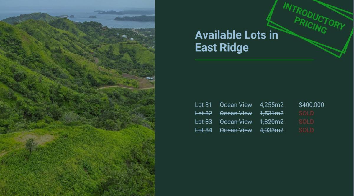 Monte Mar available lots in eastern ridge 2